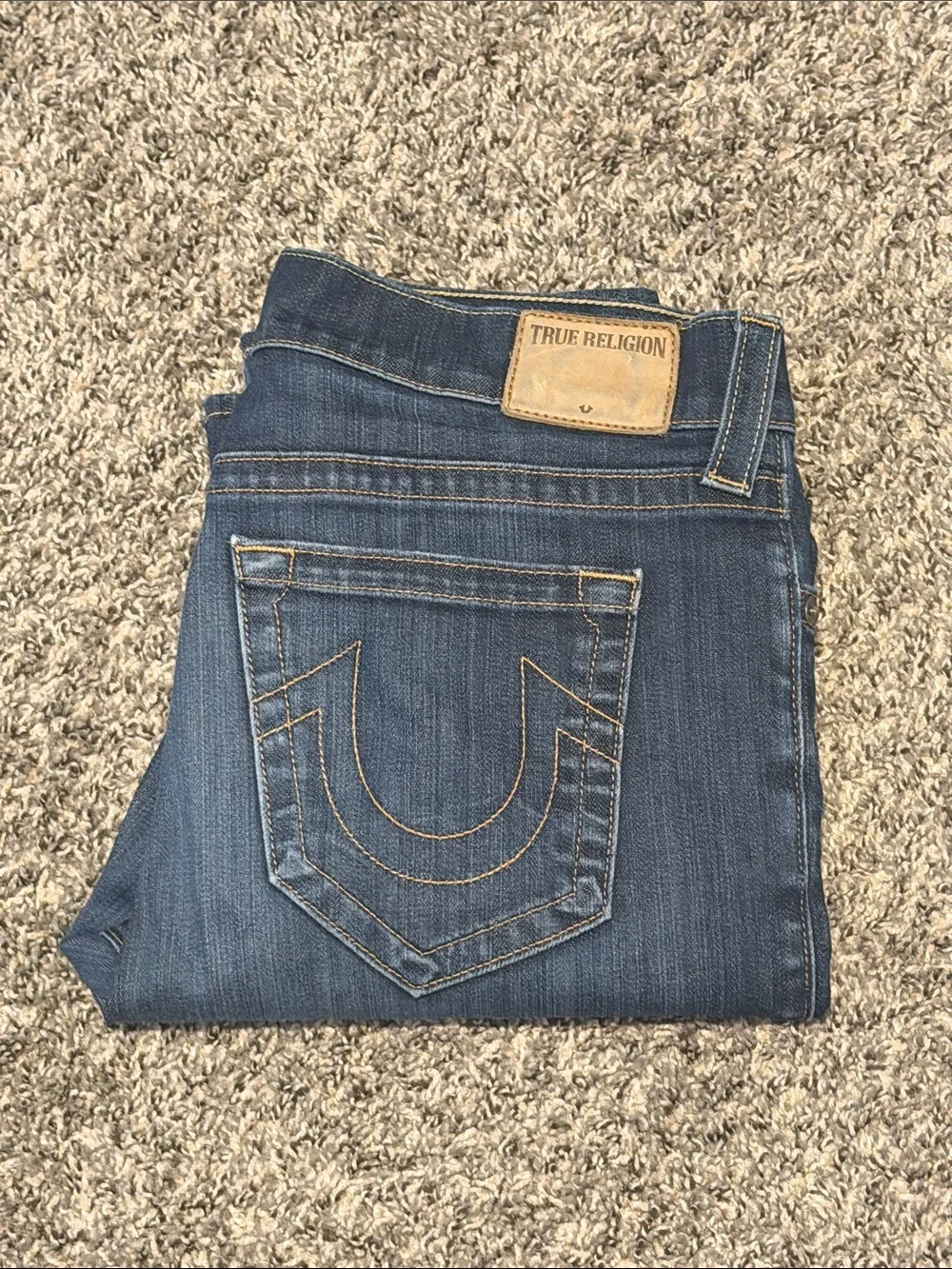 True Religion Men’s Dark Blue Straight Leg Jeans